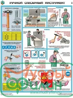 Плакаты "Ручной слесарный инструмент" (3 листа, формат 45*60) Артикул: 5455 - 1