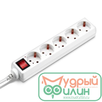 Сетевой удлинитель Buro BU-PS5.3/W, 3м, белый, 828017 - 1