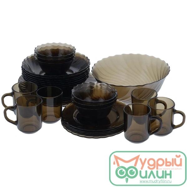 Столовый сервиз Luminarc Ocean Eclipse, 31 предмет, стекло, коричневый - 1