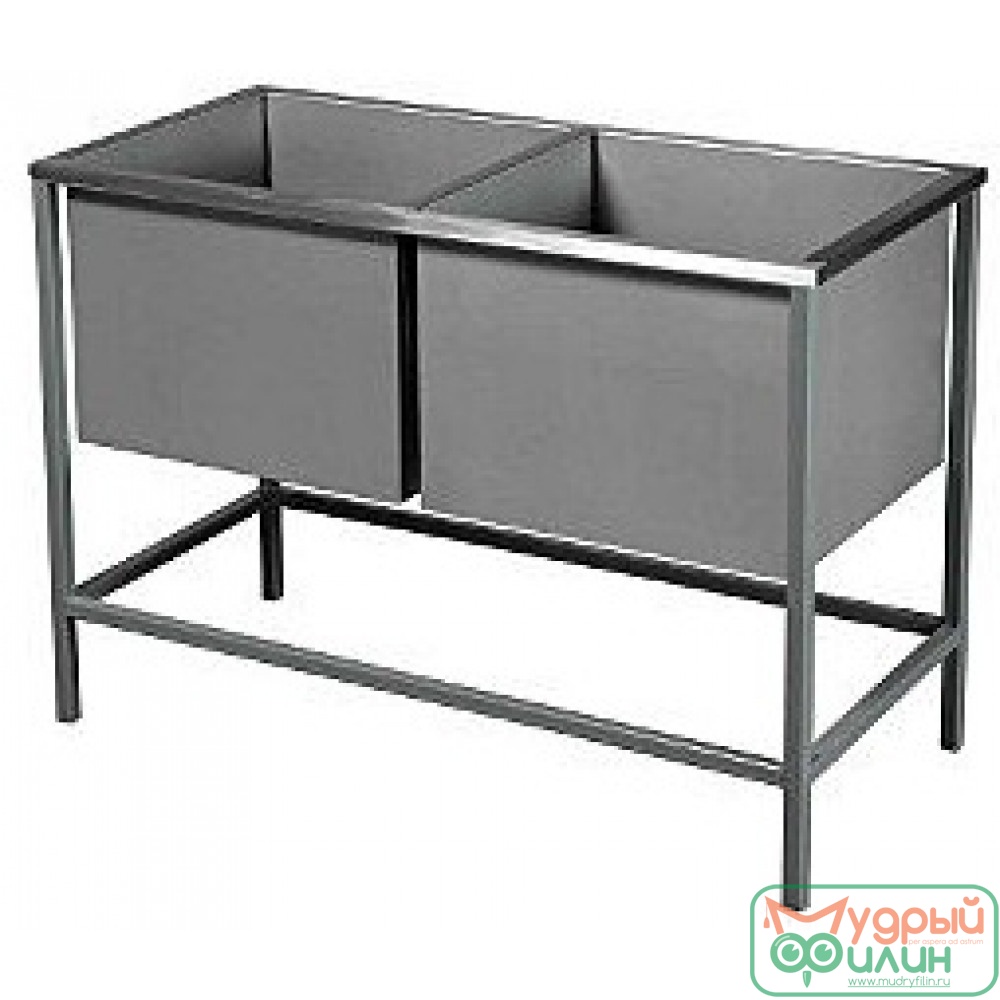 Двухсекционная моечная ванна, глубина 400 мм  ВСМ 2/530-С 1210х630х870 - 1