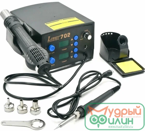 Цифровая паяльная станция фен+паяльник LUKEY 702 5434 М0010568 - 1
