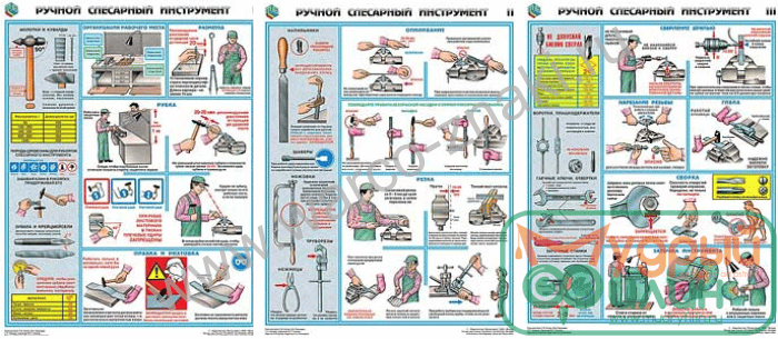Плакаты "Ручной слесарный инструмент" (3 листа, формат 45*60) Артикул: 5455 - 1